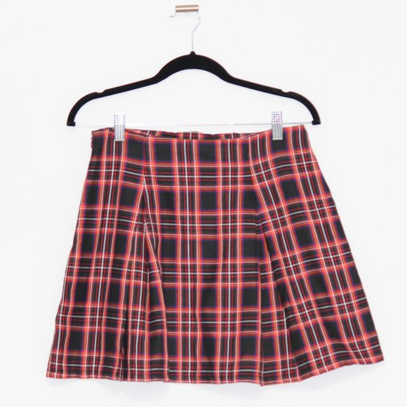 Urban Outfitters Urban Renewal Pleated Plaid Skirt - Picture 1 of 5